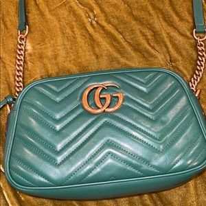 GG Marmont small matelassé shoulder bag - Green